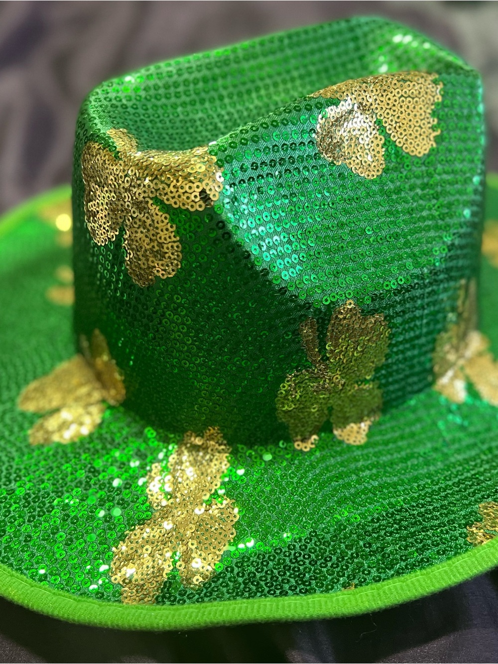 Sequin Green Shamrock Party Hat - St. Patrick's Day